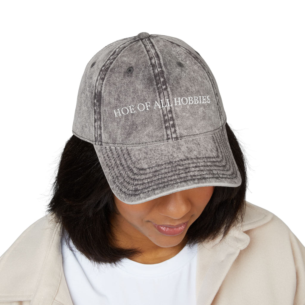 Hoe Of All Hobbies - Vintage Wash Embroidered Dad Cap