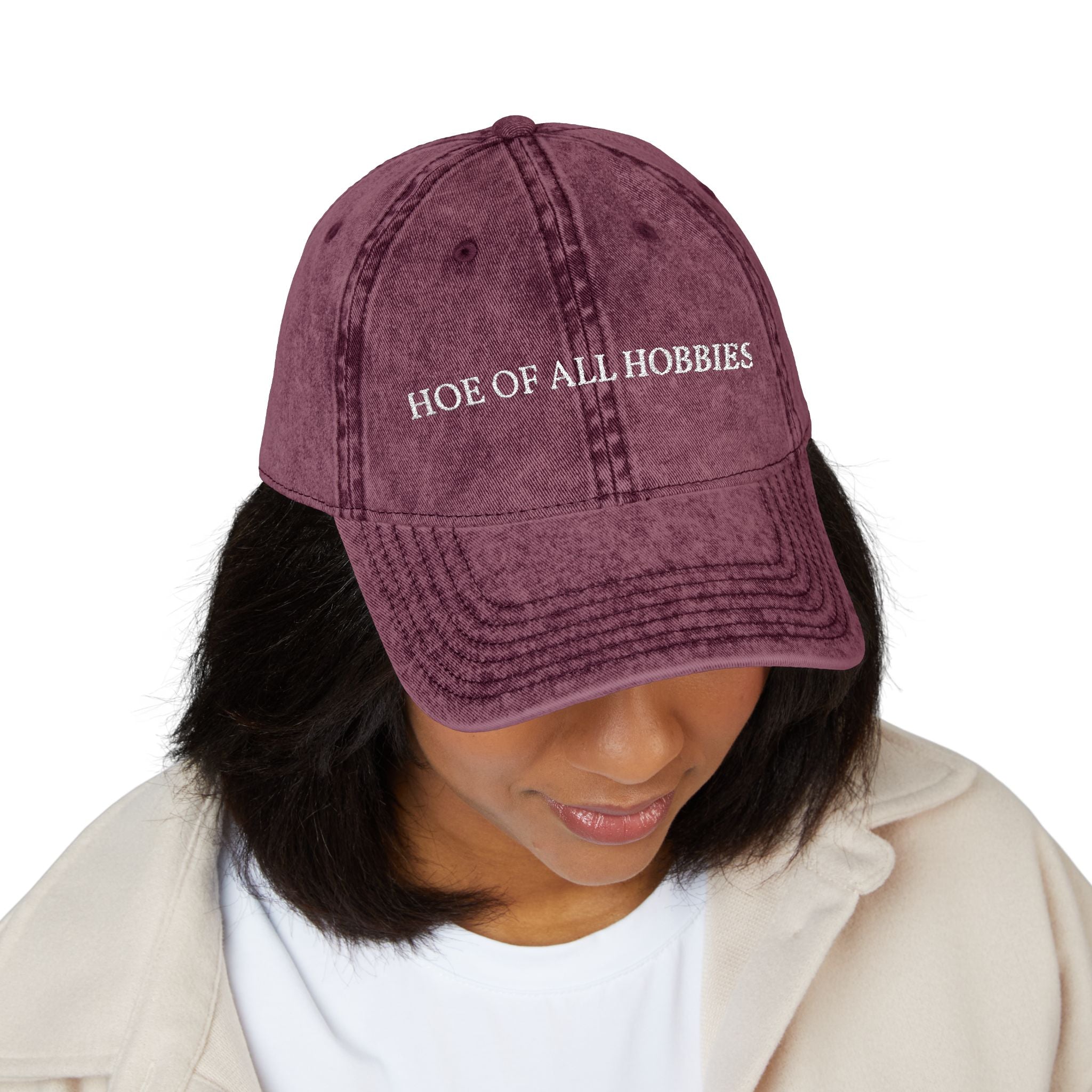 Hoe Of All Hobbies - Vintage Wash Embroidered Dad Cap
