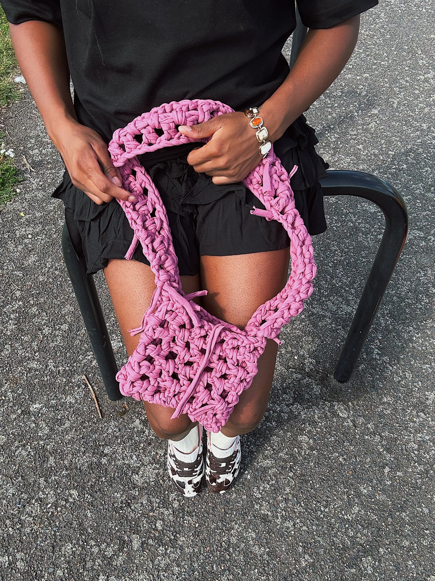 MESH SHOULDER BAG - PEONY